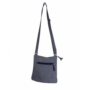 Vera Bradley Hipster Crossbody Blue Gray Quilted Floral‎ Purse Y2K Coquette